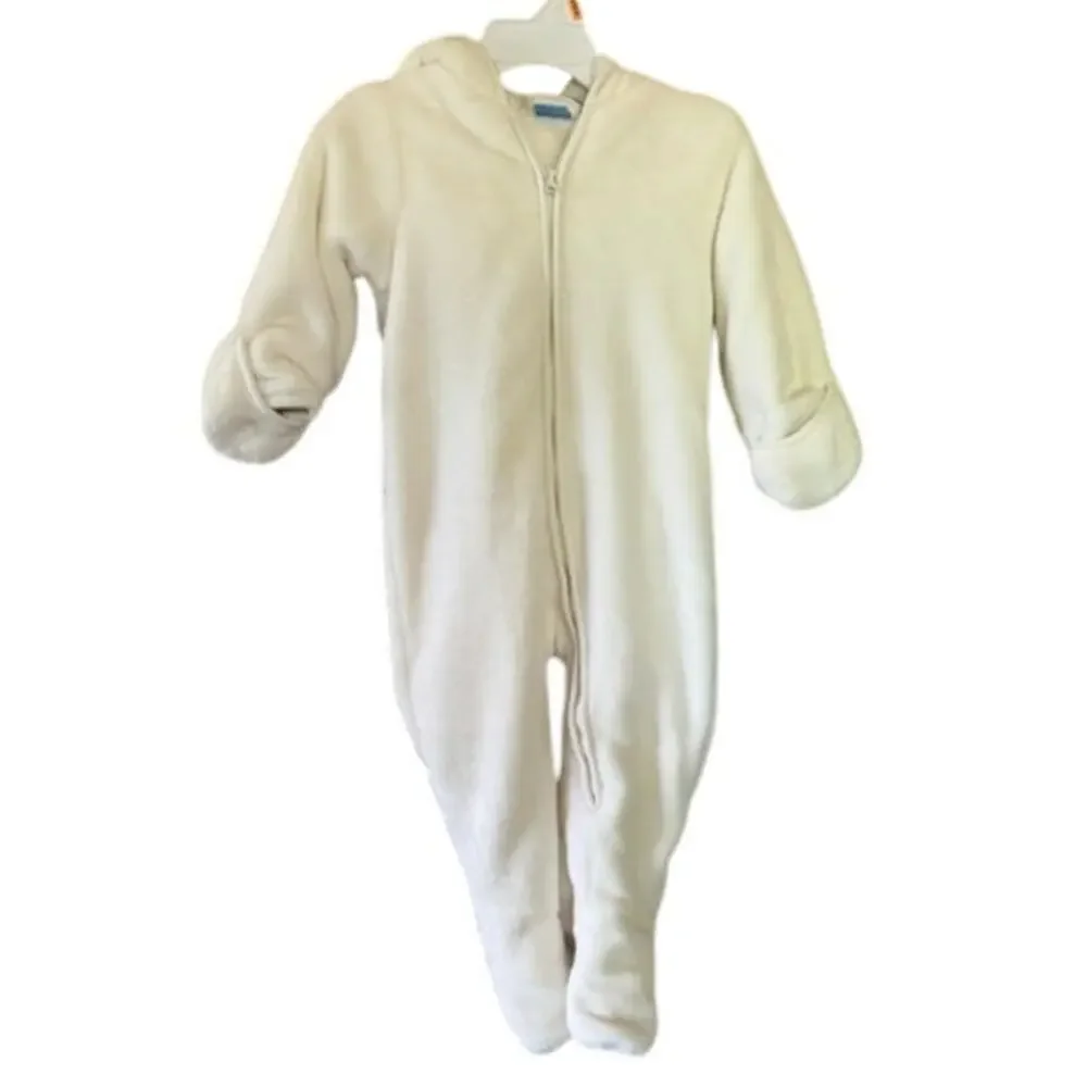 The Children's Place Polar Bear Hooded Fleece Suit One Piece 12-18 Months